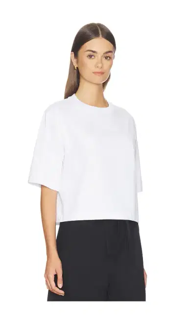 Enza Costa Short Sleeve Supima Structured Tee | Thumbnail 2