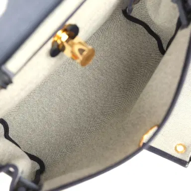 HERMÈS Hermes Herbag Zip PM 31 "Circuit 24" Bleu Royal, Ecru Toile H Canvas and Bleu Indigo Vache Hunter Leather Gold Hardware | Thumbnail 12 HERMÈS Hermes Herbag Zip PM 31 "Circuit 24" Bleu Royal, Ecru Toile H Canvas and Bleu Indigo Vache Hunter Leather Gold Hardware | Thumbnail 12