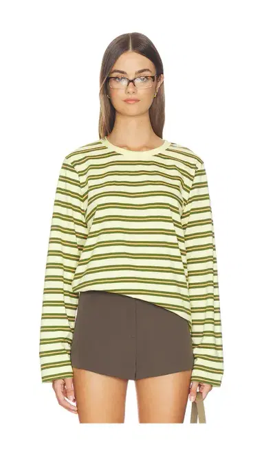 La Ligne Striped Long Sleeve Boyfriend Tee | Thumbnail 1