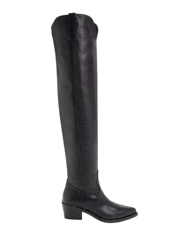 Julia Leather Over-The-Knee Western Boots