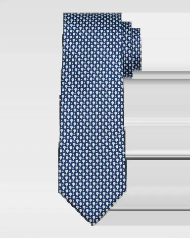 Ferragamo Men's Ping Pong Paddle Printed Silk Tie | Thumbnail 2