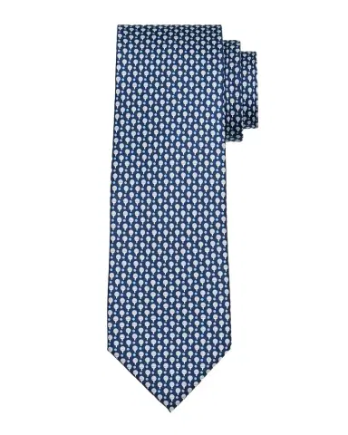 Ferragamo Men's Ping Pong Paddle Printed Silk Tie | Thumbnail 1