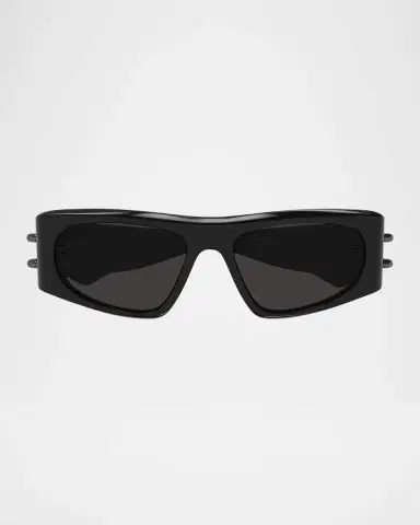 Alexander McQueen Men's AM0471SM Acetate Rectangle Sunglasses | Thumbnail 3
