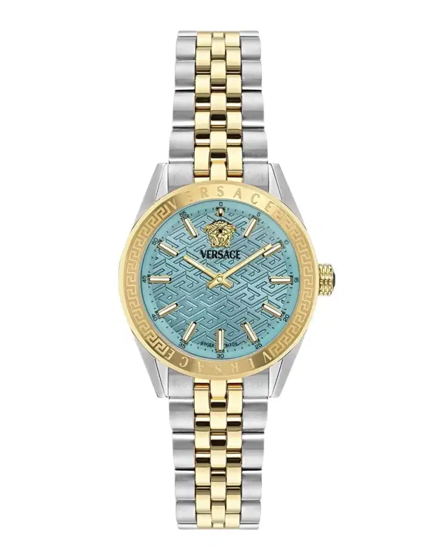 36mm V-Code Watch with Bracelet Strap, Two Tone