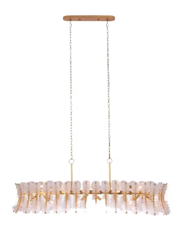 Kalco Lighting Gossamer 12-Light Capiz Shell Island Light, 60"