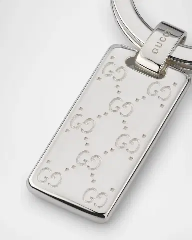 Gucci Men's Signature Sterling Silver Keyring | Thumbnail 2