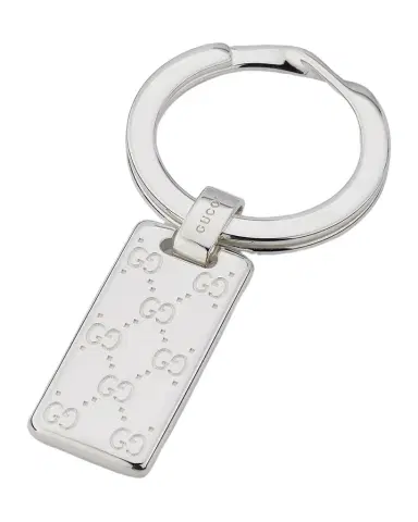Gucci Men's Signature Sterling Silver Keyring | Thumbnail 1