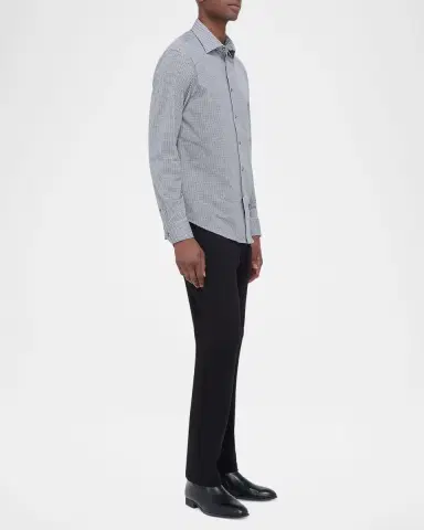 Bugatchi Men's OoohCotton James Micro-Check Sport Shirt | Thumbnail 2 Bugatchi Men's OoohCotton James Micro-Check Sport Shirt | Thumbnail 2