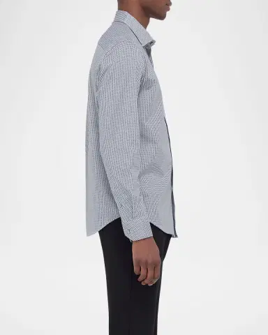 Bugatchi Men's OoohCotton James Micro-Check Sport Shirt | Thumbnail 6 Bugatchi Men's OoohCotton James Micro-Check Sport Shirt | Thumbnail 6