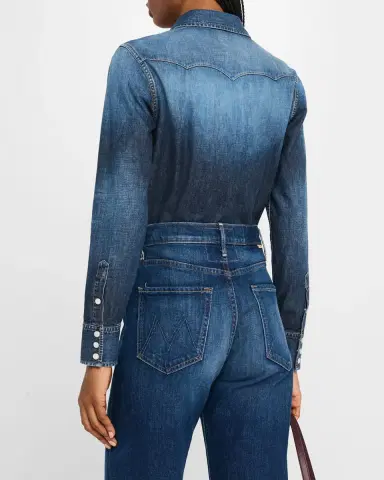 Ralph Lauren Collection Payson Cotton Denim Western Shirt | Thumbnail 3 Ralph Lauren Collection Payson Cotton Denim Western Shirt | Thumbnail 3