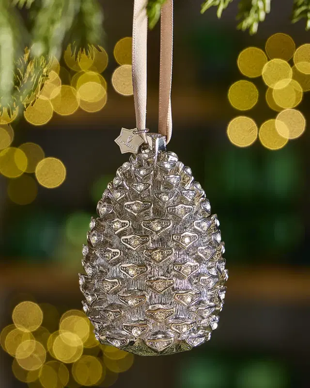 L'Objet Pinecone Christmas Ornament with Swarovski Crystals
