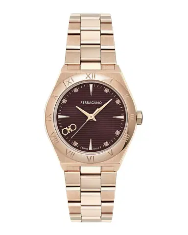 Ferragamo Vega Upper East 28MM IP Rose Gold Diamond Watch | Thumbnail 1
