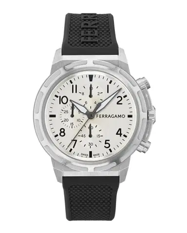 Ferragamo Men's Sport Chrono 44MM Stainless Steel Silicone Watch | Thumbnail 1 Ferragamo Men's Sport Chrono 44MM Stainless Steel Silicone Watch | Thumbnail 1