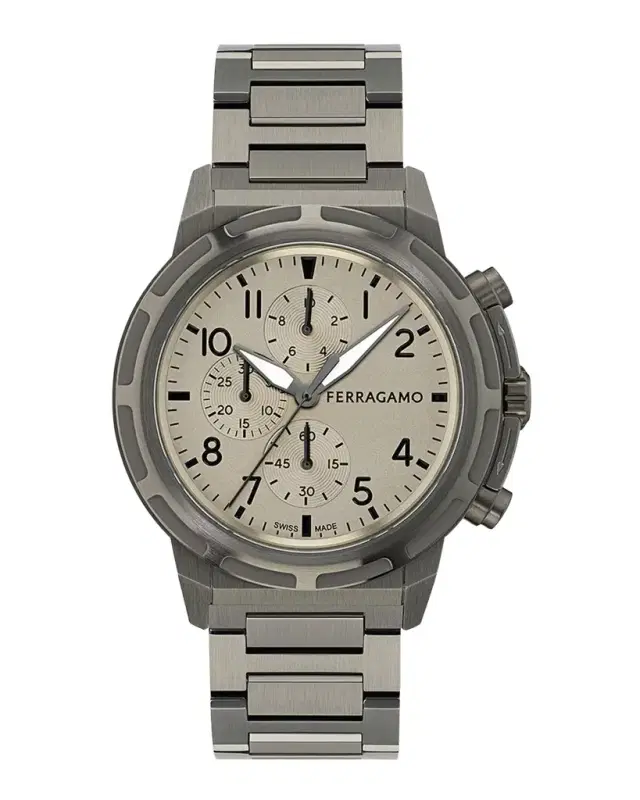 Men 's  Sport Chrono 44MM IP Gunmetal Bracelet Watch