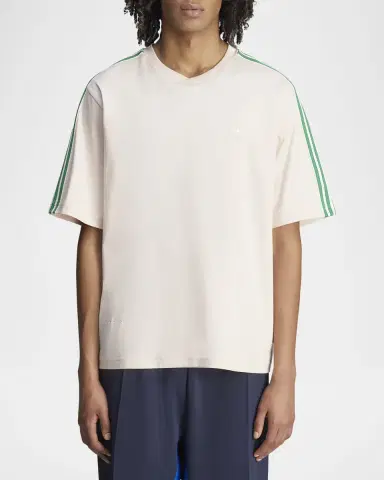 Adidas x Wales Bonner Men 's Trefoil 3-Stripe Crewneck T-Shirt | Thumbnail 4 Adidas x Wales Bonner Men 's Trefoil 3-Stripe Crewneck T-Shirt | Thumbnail 4