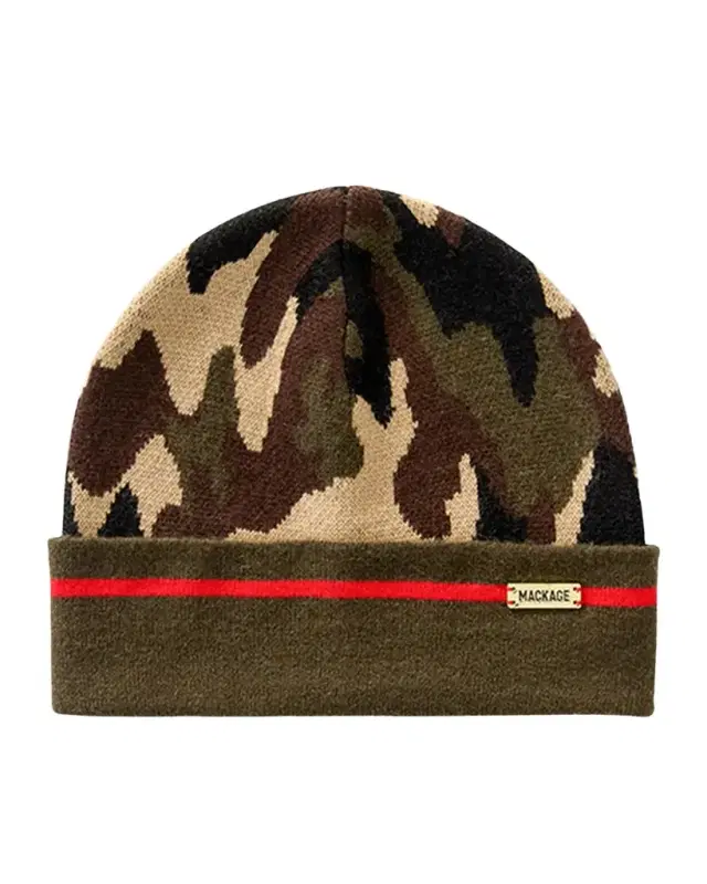Mackage Men 's Kiko Camouflage Knit Beanie Hat