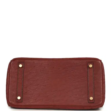 HERMÈS Pre-owned Hermes Birkin 30 Rouge H Ostrich Gold Hardware | Thumbnail 6 HERMÈS Pre-owned Hermes Birkin 30 Rouge H Ostrich Gold Hardware | Thumbnail 6