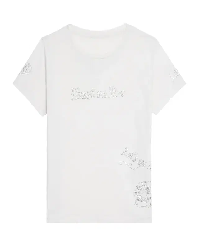 Zadig & Voltaire Alys Strass Hearts on Fire T-Shirt