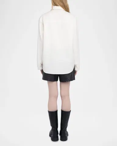 Zadig & Voltaire Morning Embroidered Button-Front Shirt | Thumbnail 3