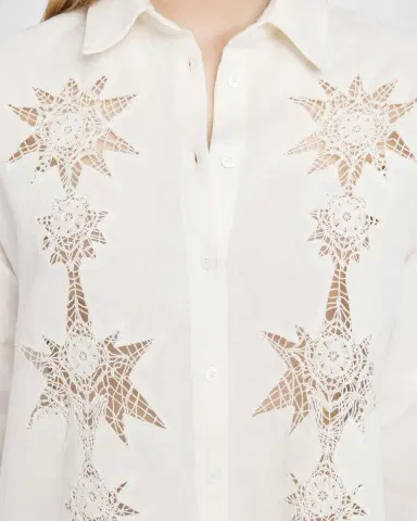 Zadig & Voltaire Morning Embroidered Button-Front Shirt | Thumbnail 5