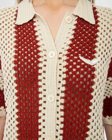 Zadig & Voltaire Ciara Striped Crochet-Knit Shirt | Thumbnail 5