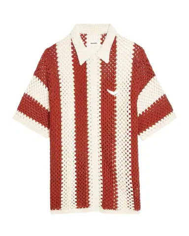 Zadig & Voltaire Ciara Striped Crochet-Knit Shirt | Thumbnail 1