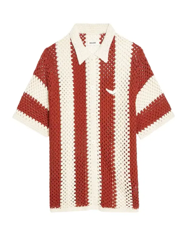 Zadig & Voltaire Ciara Striped Crochet-Knit Shirt