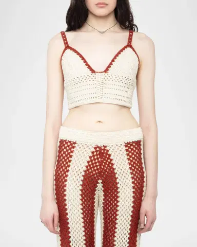Zadig & Voltaire Taly Crochet-Knit Crop Top | Thumbnail 4