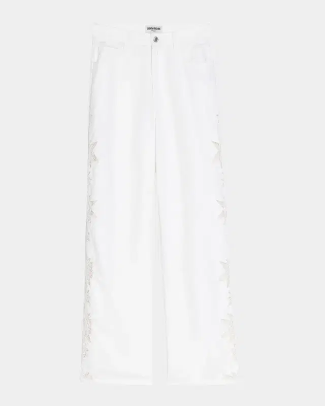 Zadig & Voltaire Elfy Cotton Linen Embroidered Pants