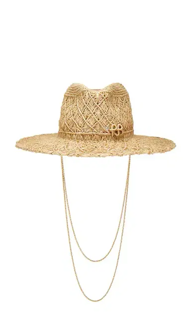 Ruslan Baginskiy Cut Out Double Chain Strap Fedora Hat | Thumbnail 2