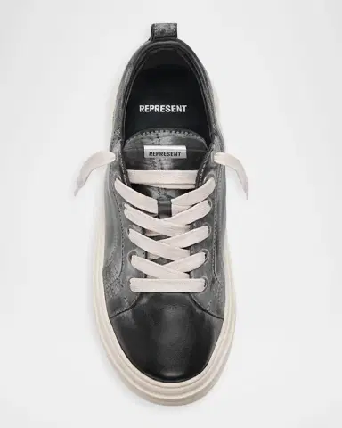 Represent Men's HTN Distressed Leather Sneakers | Thumbnail 6