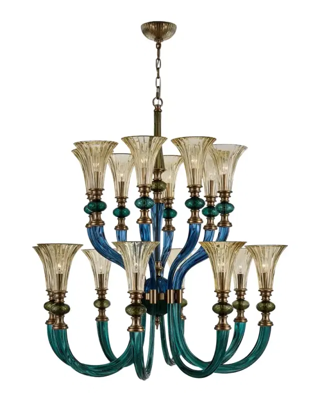 Allegri Crystal by Kalco Lighting Tinta 16-Light 2-Tier Chandelier, 44" Tall