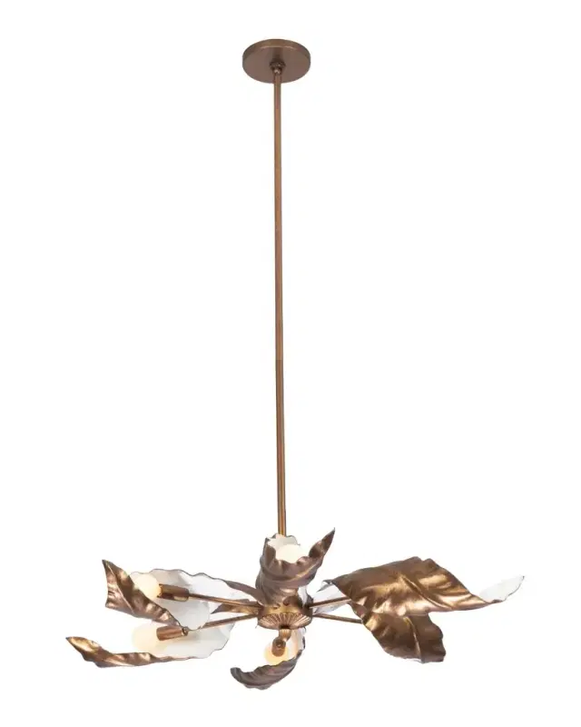 Kalco Lighting Spira 36" Pearlized Antique 6-Light Chandelier