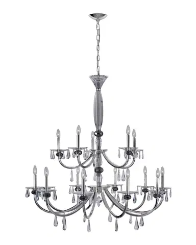 Allegri Crystal by Kalco Lighting Passo 15-Light 2-Tier Crystal Chandelier, 45" | Thumbnail 1 Allegri Crystal by Kalco Lighting Passo 15-Light 2-Tier Crystal Chandelier, 45" | Thumbnail 1