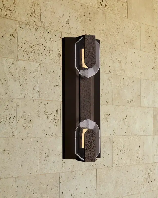 Allegri Crystal by Kalco Lighting Opposto Esterno 18" 2-Light Outdoor LED Wall Sconce