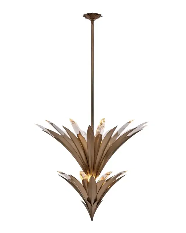 Allegri Crystal by Kalco Lighting Roche 9-Light 2-Tier Chandelier, 31" Tall