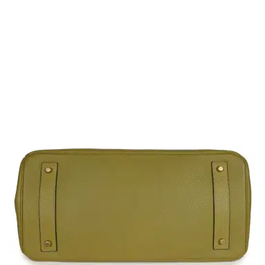 HERMÈS Vintage Hermes Shoulder Birkin 42 JPG Chartreuse Clemence Gold Hardware | Thumbnail 6 HERMÈS Vintage Hermes Shoulder Birkin 42 JPG Chartreuse Clemence Gold Hardware | Thumbnail 6