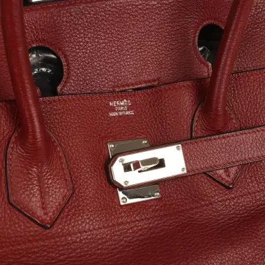 HERMÈS Vintage Hermes Shoulder Birkin 42 JPG Rouge H Clemence Palladium Hardware | Thumbnail 7 HERMÈS Vintage Hermes Shoulder Birkin 42 JPG Rouge H Clemence Palladium Hardware | Thumbnail 7
