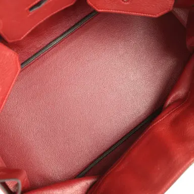 HERMÈS Vintage Hermes Shoulder Birkin 42 JPG Rouge H Clemence Palladium Hardware | Thumbnail 8 HERMÈS Vintage Hermes Shoulder Birkin 42 JPG Rouge H Clemence Palladium Hardware | Thumbnail 8