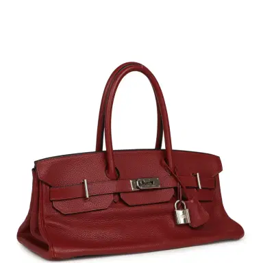 HERMÈS Vintage Hermes Shoulder Birkin 42 JPG Rouge H Clemence Palladium Hardware | Thumbnail 2 HERMÈS Vintage Hermes Shoulder Birkin 42 JPG Rouge H Clemence Palladium Hardware | Thumbnail 2