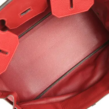 HERMÈS Vintage Hermes Shoulder Birkin 42 JPG Rouge H Clemence Palladium Hardware | Thumbnail 8 HERMÈS Vintage Hermes Shoulder Birkin 42 JPG Rouge H Clemence Palladium Hardware | Thumbnail 8
