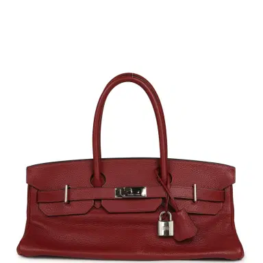 HERMÈS Vintage Hermes Shoulder Birkin 42 JPG Rouge H Clemence Palladium Hardware | Thumbnail 1 HERMÈS Vintage Hermes Shoulder Birkin 42 JPG Rouge H Clemence Palladium Hardware | Thumbnail 1