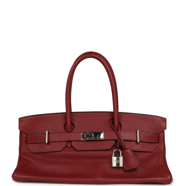 hermes Vintage Hermes Shoulder Birkin 42 JPG Rouge H Clemence Palladium Hardware