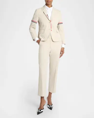 Thom Browne Grosgrain-Stripe Relaxed-Leg Ankle Pants | Thumbnail 4