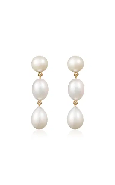 Sophie Bille Brahe Amis Poire 14K Yellow Gold Pearl Earrings | Thumbnail 4