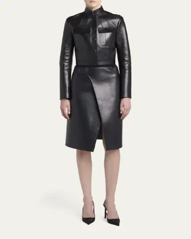 Tom Ford Nappa Leather Single-Breasted Crop Jacket | Thumbnail 2 Tom Ford Nappa Leather Single-Breasted Crop Jacket | Thumbnail 2