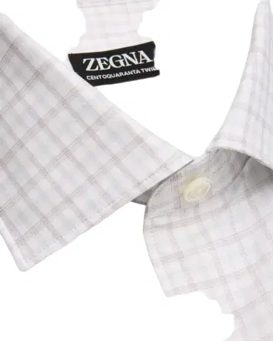 ZEGNA Men's Plaid Cotton-Linen Shirt | Thumbnail 1