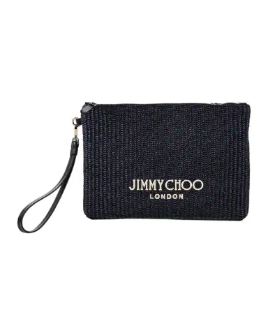 Jimmy Choo Zipped Raffia Flat Pouch | Thumbnail 1 Jimmy Choo Zipped Raffia Flat Pouch | Thumbnail 1