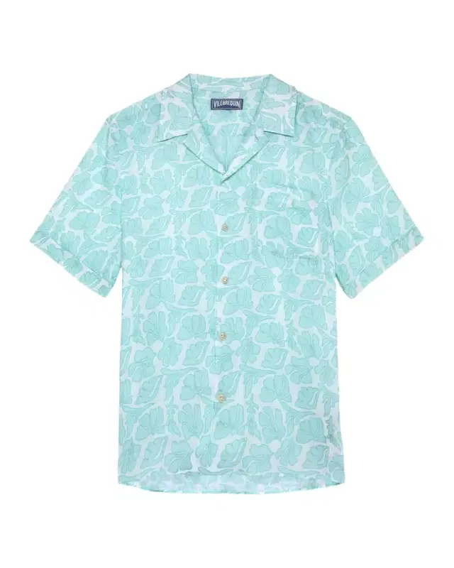 Men's Seashells Linen Short-Sleeve Shirt