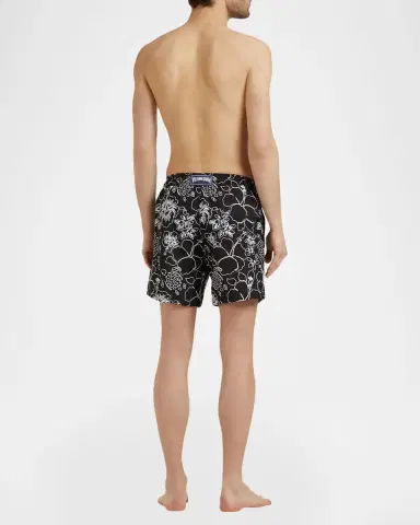 Vilebrequin Men's Turtle-Print Swim Trunks | Thumbnail 3